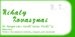 mihaly kovasznai business card